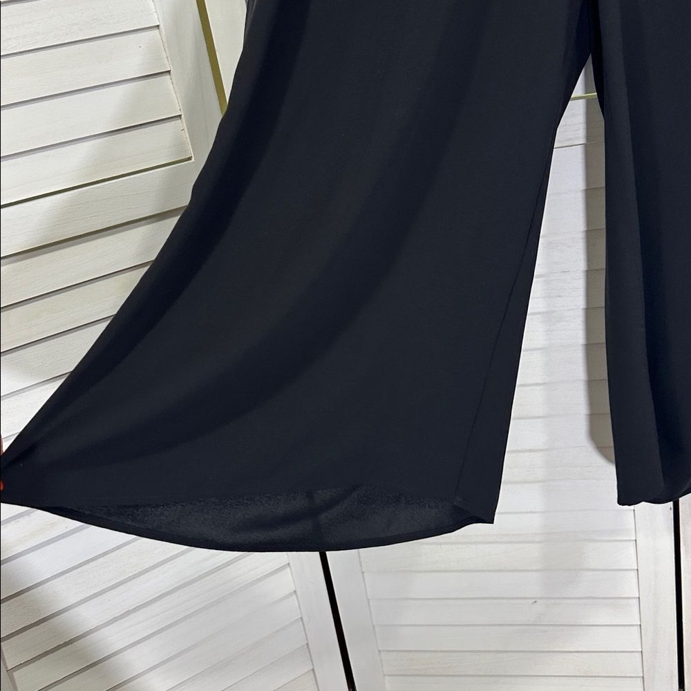 Eileen Fisher Georgette Silk Culottes Large NWOT Black Crepe - Picture 5 of 9